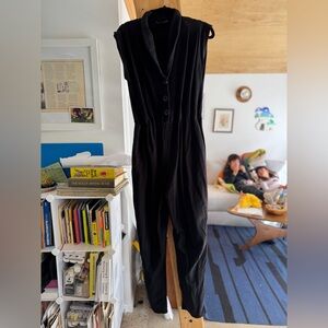 Nooworks Black Sleeveless Button-Front Jumpsuit